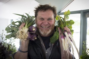 Fabrice Roland from First Farm Organics, who provided fresh produce for the producers' lunch