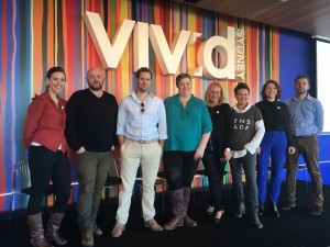 The MTNS MADE and BMEE teams on stage at the Vivid Ideas festival. 